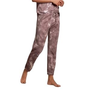 LULU’S Cozy Livin’ Vintage Berry/White Tie Dye Joggers